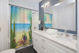 Seashells and Succulents Shower Curtain