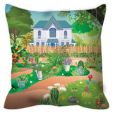 Succulent Landscape Outdoor Pillow