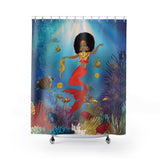 Afro Mermaid Shower Curtain