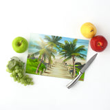 Path to the Beach Moments Glass Cutting Board