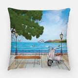 Pink Scooter Outdoor Pillow