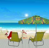 Beach Please Tropical Outdoor Christmas Pillow