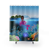 Brown Girl Mermaid Shower Curtain