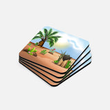 Palm Trees and Cactus Coaster Set