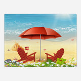 Red Beach Umbrella Glass Cutting Board