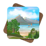 Paddle Boarding Couple Coaster Set