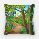Blue Parrots Out Door Pillow