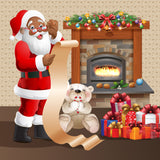 African American Santa Outdoor Christmas Pillow