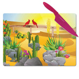 Cacti Landscape Glass Cutting Board