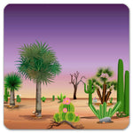 My Cacti Landscape (Purple sky) Coasters