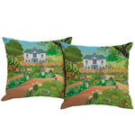Succulent Landscape Outdoor Pillow