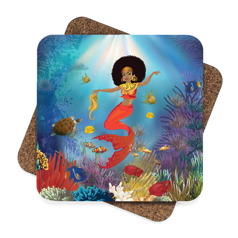 Afro Mermaid Coasters
