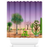 My Cacti Landscape (Purple Sky) Shower Curtain