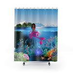 Brown Girl Mermaid Shower Curtain