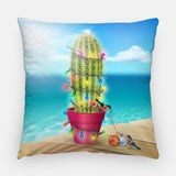 Cactus Holiday Tree Outdoor Christmas Pillow