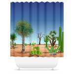 My Cacti Landscape (Blue & White Sky) Shower Curtain