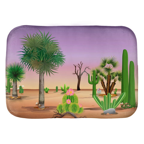 Cacti Landscape (Purple Sky) Bath Mat